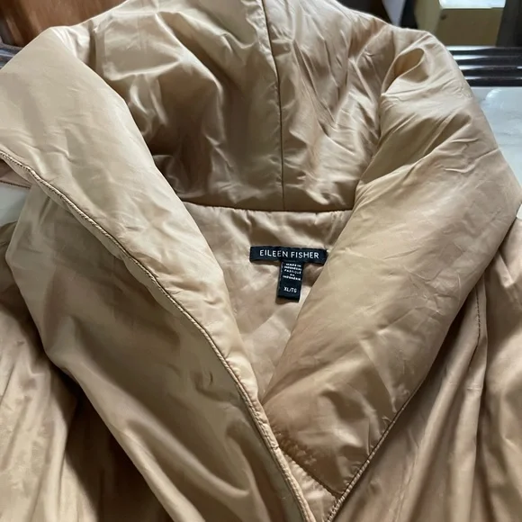 Eileen Fisher Light Brown Puffer Vest - Picture 3 of 6